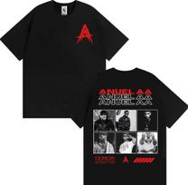 Anuel AA Real Hasta La Muerte Album Graphic T Shirts Men's Clothing Fashion Hip Hop Punk T-shirt Casual Cotton Oversized T Shirt 4XL