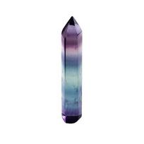 Energy Stone Natural Colorful Fluorite Hexagonal Column Single-Pointed Crystal Hexagonal Single Pointed Geometry Shape