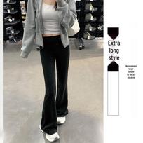 Women's Slimming Low-Waist Gray Flare Yoga Pants - 2026 Spring Collection M (95-110 lbs)