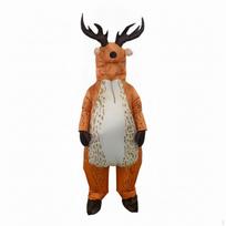 Atsparus vandeniui pripučiamas pilno kūno elnio kostiumas suaugusiems, Helovynui, brown