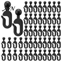 Patio Curtain Hooks 50/100Pcs Plastic Gazebo Hook, Heavy Duty Mosquito Netting Net Black Track for Outdoor Hotel, Accessories Replacement 50pcs B