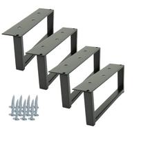 4 baldų kojų rinkinys Rėmas matinis juodas aukštis 9 cm, ilgis 20 cm