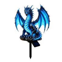 Medieval Garden Decorations Solar Dragon Light, Resin Ice Statue Stake Mythical Animal Statues Fantasy Pathway Light for Outdoor Lawn Yard Decor Auto 1pc