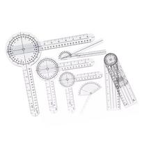 6PCS Medical Goniometer Set PVC Transparent Clear Scale Wear Resistant Angle Ruler for Orthopedics white