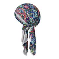 Colorful Long Braid Pirate Bandana Hat – Lightweight Summer Head Wrap for Adults One size