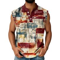 Men's Casual Button Pocket Sleeveless Vest L