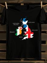 British Ireland Scotland Wales England Map T-Shirt Mens Tshirt Womens Tshirts with Letters Print Short Sleeves T-Shirt Casual Street Tee Shirt Top M