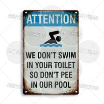 Swimming Pool Rules Metal Sign Pool Safety Water Hazard Plaque No Peeing in Pool No Diving Running Shallow Water Prohibition 20x30cm（7.8x11.8inch）