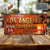 D Flat pc Vintage Route  Metal Wall Decor  xcm Retro California Sign with Route  Route Number   Los Angeles 15x30cm(5.9x7.8inch)