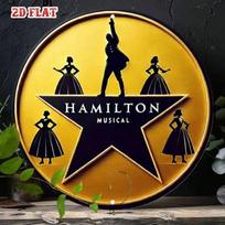 Metal Poster Hamilton Musical Vintage Round Wall Art