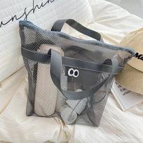 Large Portable Storage Bag For Seaside Vacation Mesh Handbag For Swimming And Fitness Portable Storage Bag For Toiletries