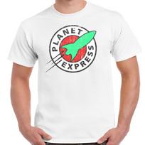 Planet Express Distressed Logo White Adult Shirt S