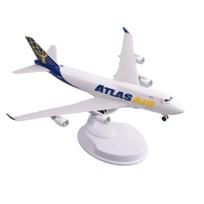 20cm Planes Model Atlas Airways B747 Resin Scale Aircraft Openable Cabin Door Diecast Airplane Toy Boys Collection Gift