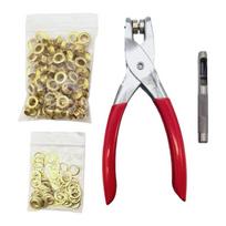100Pcs 6mm Metal Eyelets Set Include Hole Puncher and Mounting Pliers Tool For Leather Crafting Belt Bag Making Sewing 1