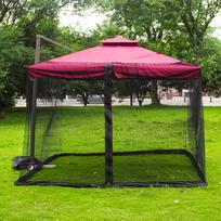 Patio Umbrella Net 300x300x230cm Square Outdoor Umbrella Screen for Porch Garden Lawn Black