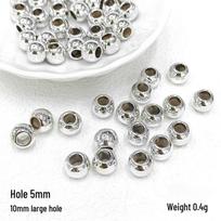 Acrylic Electroplated UV Large-Hole Round Beads for DIY Accessories 10mm diameter, 5mm hole