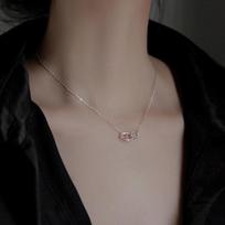 S925 Sterling Silver Pig Nose Double Ring Necklace - Chic Women's Luxury Clavicle Chain, Perfect Christmas Gift 925 Sterling Silver