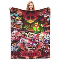 VOX H-Hazbin Hotel Alastor Žaidimas Šilti pledai Kempingas Pliušinis metamas pledas Naujoviška namų puošmena Flanelinis patalynės užvalkalas Sofos lovos užvalkalas 75x90cm