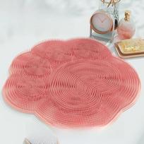 1 Piece Of Silicone Shower Foot Mat - Anti-Slip, Easy To Clean, Enhances Wear And Tear, Foot Massage, Slouchy Bath, Massage Mat - Shower Foot Mat Pink