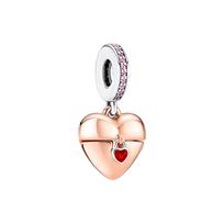 Pandora Širdelės pakabukas Moteriškas pakabukas Rožinio aukso 380795C01 Rose Gold,F white