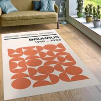 Mid Century Bauhaus Geometric Rug Minimalist Carpet Living Room Bedroom Art Decorative Anti-slip Floor Mat Hallway 40X60cm-16x24in
