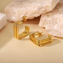 2025 New High-End Multi-layer Rhombus Ear Cuff Earrings - Light Luxury Design