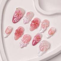 30Pcs Elegant Nail Art Pieces Presenting Pearls And Flower Accents For Timeless Beauty 1