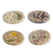 4Pcs Acrylic Dried Flower Coaster Heat-Resistant Waterproof Cup Mat Transparent Non-Slip Drink Coaster Unique Gift for Housewarming Birthday Christmas 2mm 4pcs