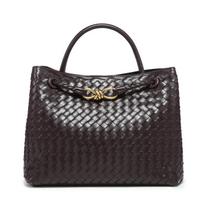 Pure hand-woven bag Metal butterfly buckle shoulder tote bag Large capacity handbag Crossbody 35*24*14cm