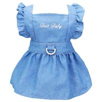 Cute Denim Dog Dress for Small Dogs And Cats Summer Outfit for Female Puppies Chihuahua Yorkie Shih Tzu Puppy Clothes (light blue,XS（old）)