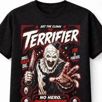 Terrifier Art The Clown Horror Movie Slasher Graphic Unisex TShirt S