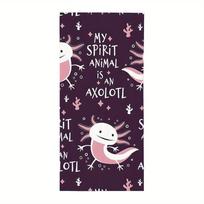 1PC Cute Axolotl 'My Spirit Animal Is Axolotl' Beach Towel for Pool Cruise Summer Swimming Camping Travel Must-Have VacationGift 50X100CM