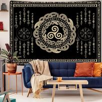 Nordic Vikings Tapestry,Viking Yggdrasil Tree of Life Celtic Rune Scandinavian Aesthetic Mythology Tapestry Wall Hanging for 70x100CM