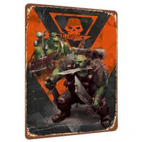 Ork Warboss Metal Wall Art Custom Military Decor for Gamers and Sci Fi Collectors Heavy Duty Iron Painting 20X30CM