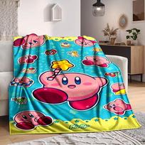 1 vnt. Gimtadienio Kirby flanelinis pledas, minkštas, draugiškas odai, su skaitmenine spauda, įvairių dydžių, šeimai, draugams, gimtadieniui 75X95CM blue
