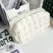 Korean Style Large Capacity Cream Éclair Pencil Case for Students - Simple, Niche, Ins-Inspired