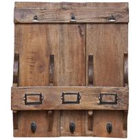 Wooden wall key cabinet with hooks