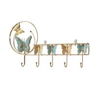 INS Butterfly Wall Hooks Handmade Metal Storage Rack elegant Hanging Key Holder  Clothes Style 1