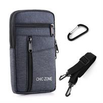 Waterproof Phone Waist Bag Single Double Layer Phone Fanny Pack  Outdoor Phone Storage Dark blue-Single