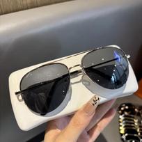 Pilot Sunglasses Half Frame Men And Women Versatile Big Faces Make People Look Thinner Driving Uv Anti-Toad Glasses Personality