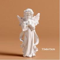 Nordic Creative Resin Angel Figurine, Modern Angel Sculpture Decorative Desktop Ornament S