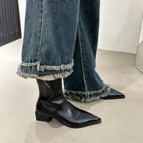 Fashion Fashion Short Boots for Women Thick Heeled Short Boot Retro Pointe Toe Ankle Boots for Women New Casual Leather Boot Botas Mujer 35