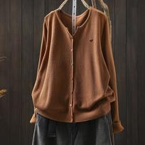 Sweaters Coat Cardigan for Women Autumn Winter Large Size Vintage Loose  Knit Cardigan Fit Flattering Sweaters Jacket S