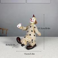 Clown Figurine Collection Joker Statues Creative Sculpture Handmade Craft Pop Art Home Decor Object Interior Shelf Decoration