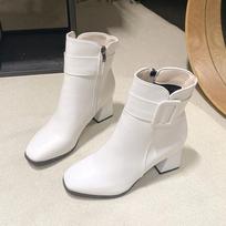 Women's Shoes Side Zipper Women's Boots 2026 Fashion Pointed Warm and Elegant Buckle High Quality Short Fleece Ankle Boots 35