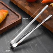 Stainless Steel Grill Tongs Food Clip BBQ Steak Clip Bread Tong Cooking Utensils Party Non-Slip Kitchen Gadgets Accessories KTJ 19cm
