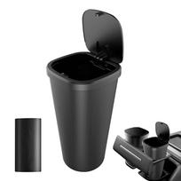 Car Trash Can Cup Holder Car Trash Can With Lid Car Accessory Interior Car Trash Bin With Pop-up Lid Dustbin Wastebasket Garbage United States black