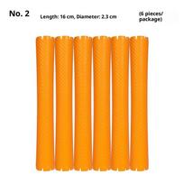 6pcs Heatless Hair Curler No Heat Hair Rollers Soft Curling Rod Pull Core Lazy Curls Flexi Rods Wave Formers Hair Styling Tools beige