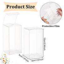 Clear Wedding Favour Boxes Rectangle PVC Transparent Gift Boxes for Candy Chocolate Balloon,Birthday,Wedding,Party Favors 20pcs