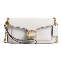 Coach Tabby 19 Logo Leather Crossbody Bag Small Women Bags White CBF14-B4HA Basic Set (Bag+Dust Bag)